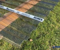 Polykarbonátová deska trapézová 76/18, 1,0mm, kouřová, 1265mm x na míru, 2x UV ochrana - DECOPOL ELYSOL